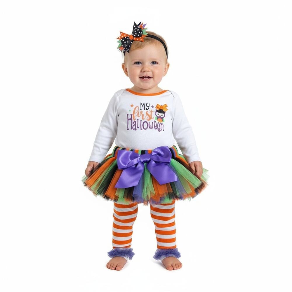 Baby Essentials My First Halloween Owl Tutu 4 Piece Set Size 3 Months